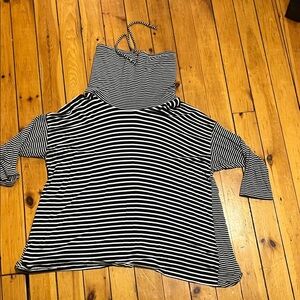 Striped Black and White Women's Top